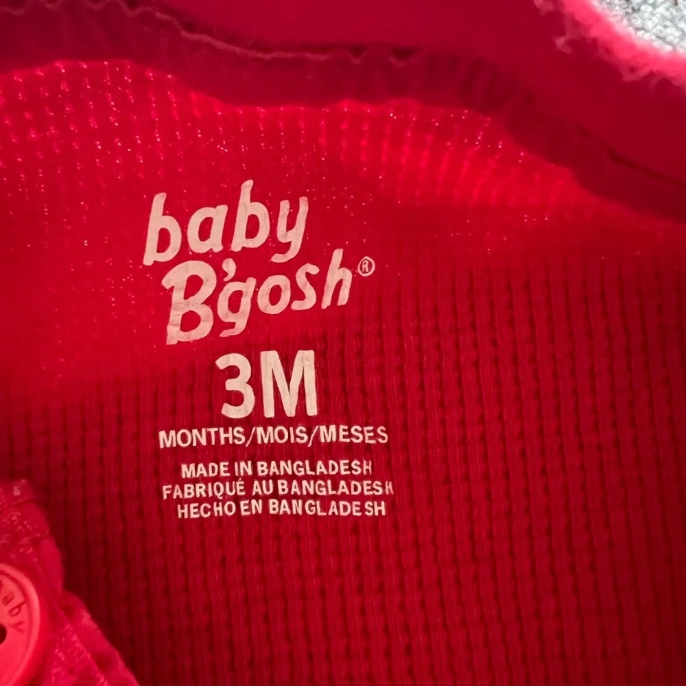 Cozy Waffle Knit Red Kids One Piece B’jolly‎ 3 months